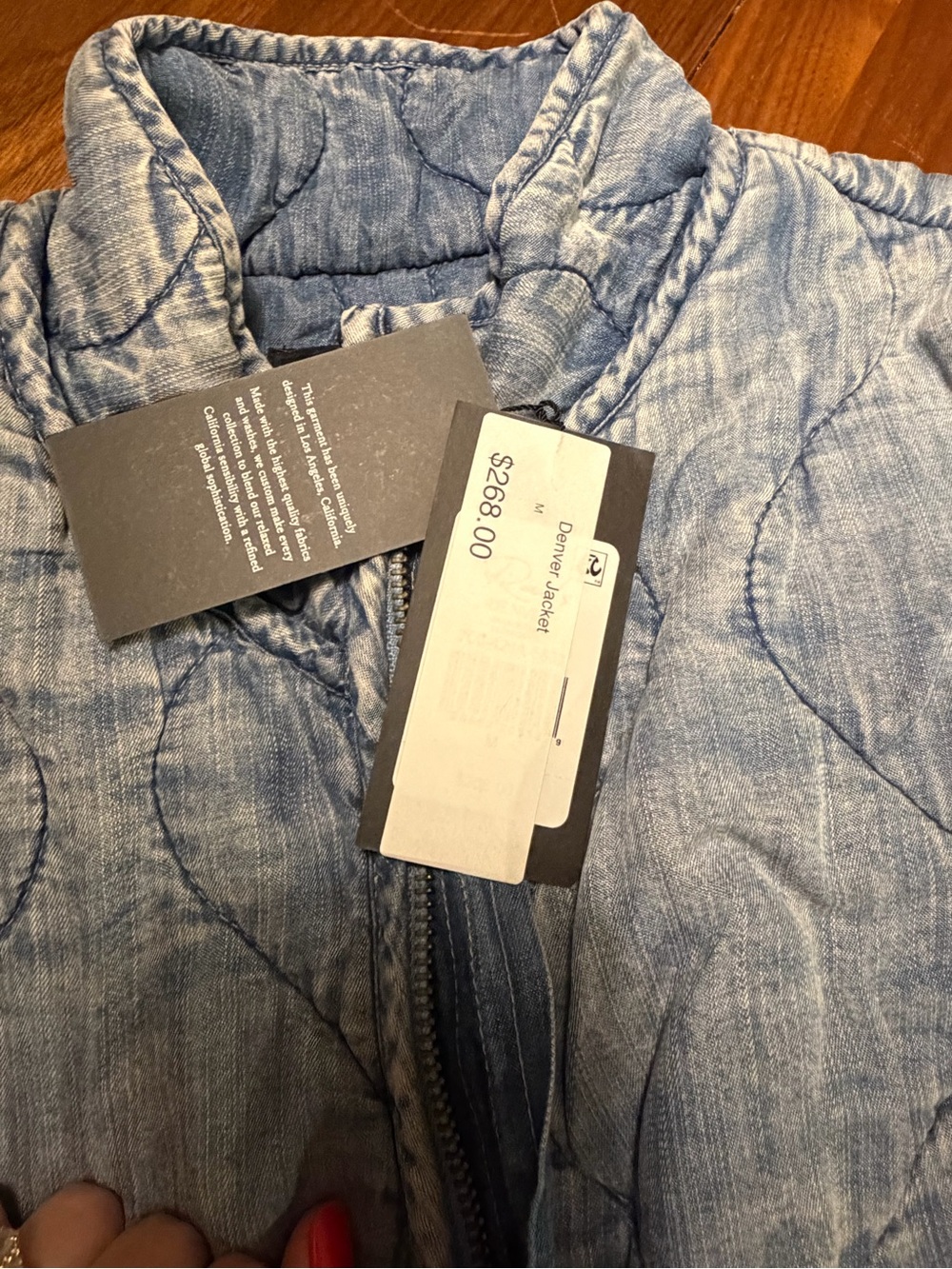 Rails Light Wash Quilted Denim Denver Jacket in Blue - Picture 7 of 8